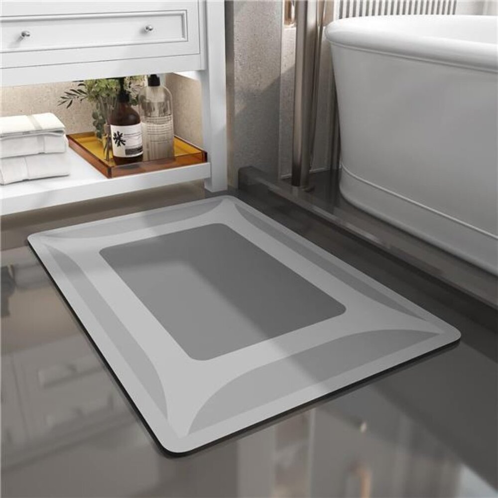 Bath Rug-Quick Dry Absorbent Rubber Backed Thin Bathroom Rugs Fit Under Door